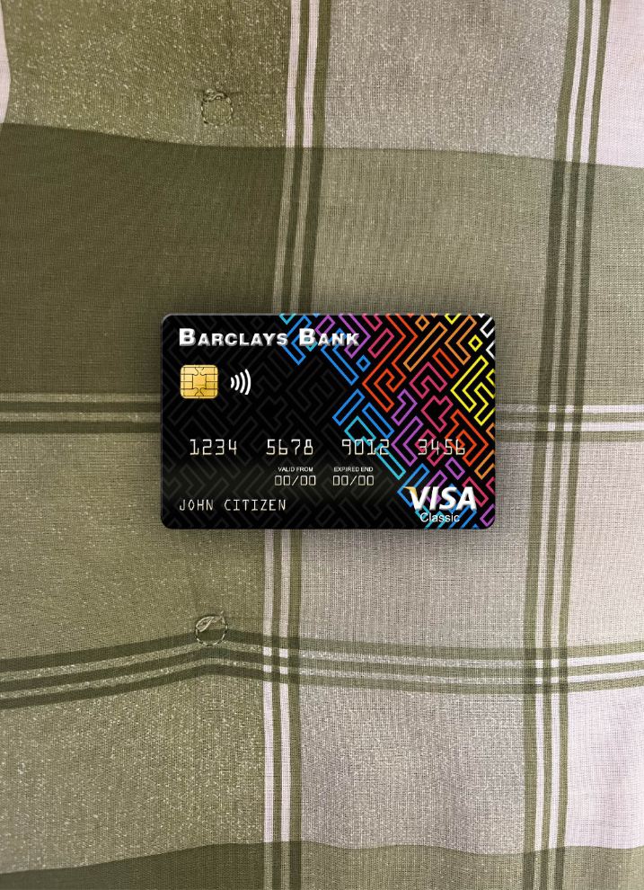 Download USA Barclays Bank visa card photolook front Photoshop template